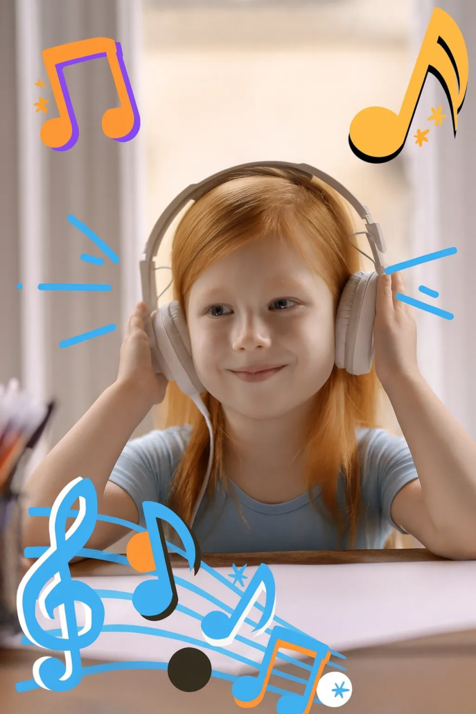 girl_listening_music_personalized_name
