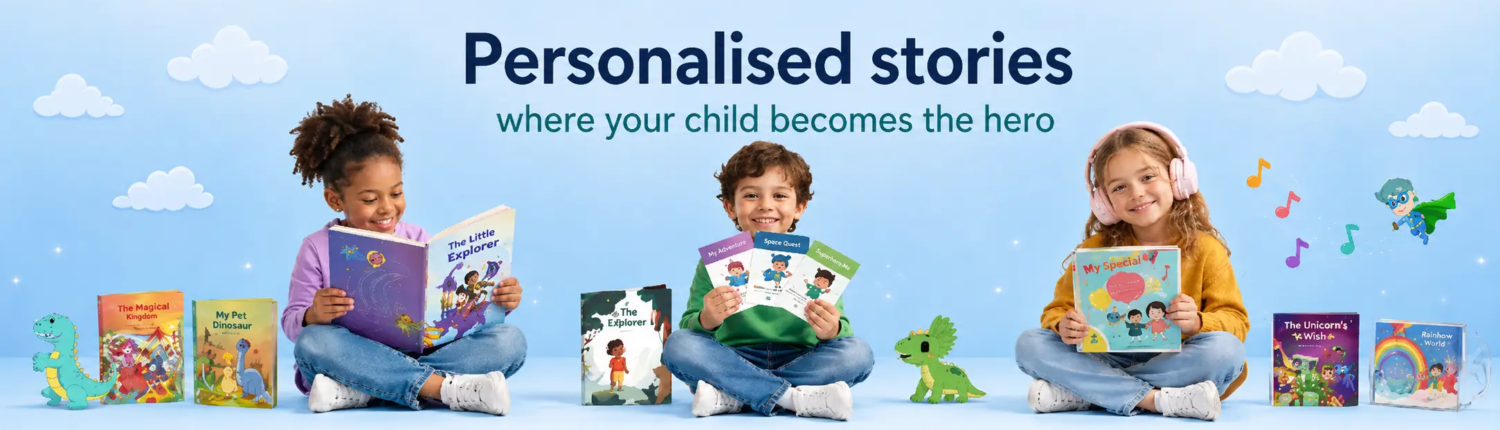 Children discovering personalised stories, books and songs - Create My Story