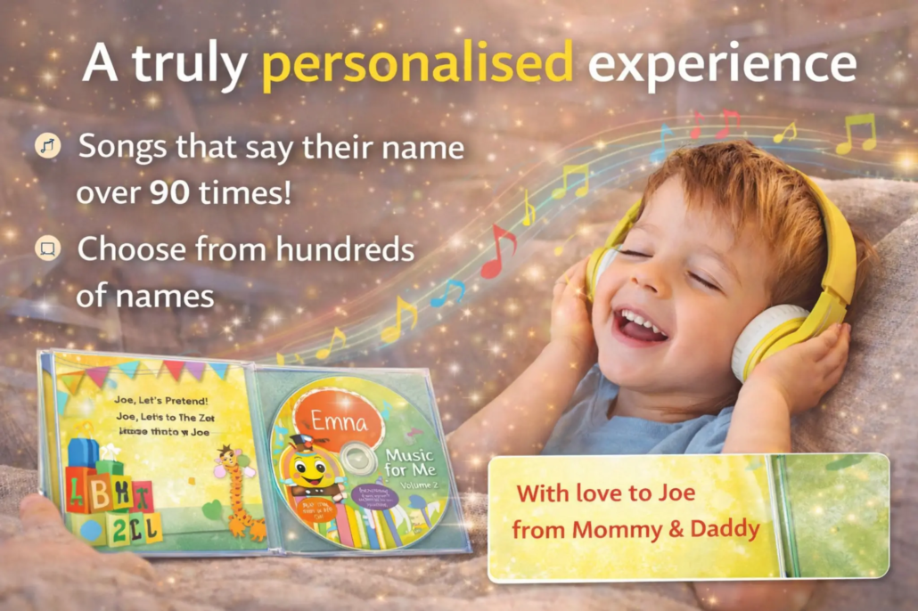 Truly personalised children’s music album with the child’s name featured in every song