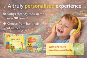Truly personalised children’s music album with the child’s name featured in every song