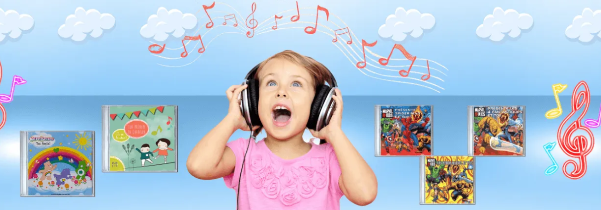child enjoying personalized kids songs banner