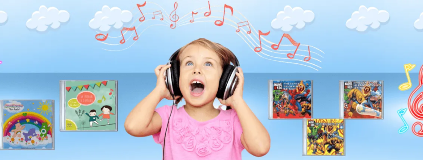 child enjoying personalized kids songs banner