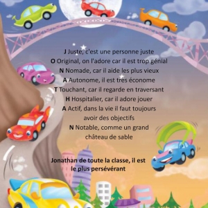 Poème personnalisé enfant sur les voitures