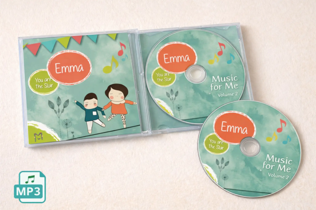 Personalised children’s music available as an MP3 download with the child’s name in every song